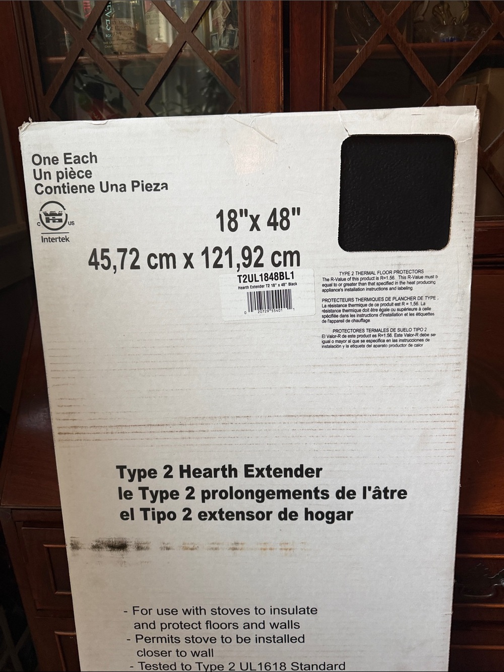 NEW HY-C Black Steel Hearth Mat Stove Board 18” x 48”